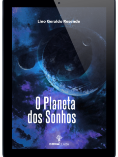 Reprodução da capa de O planeta do sonho em um iPad