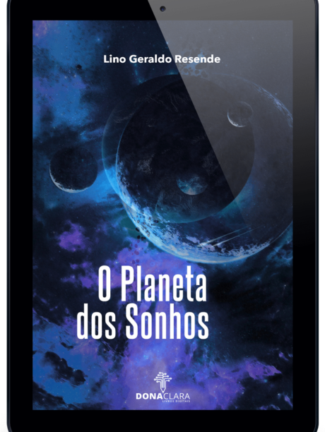 Reprodução da capa de O planeta do sonho em um iPad