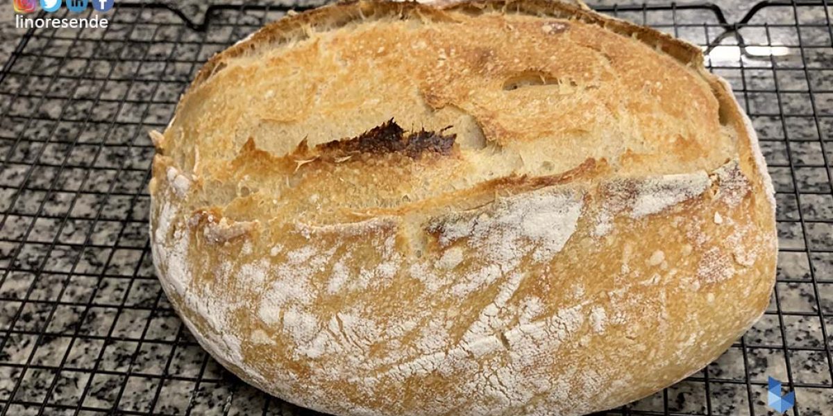 Um pão básico e rápido feito com fermento natural que ficou ótimo