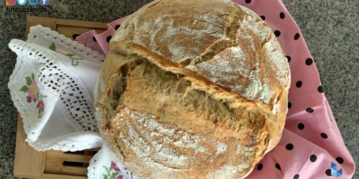 Pão com provolone e descarte de fermento natural
